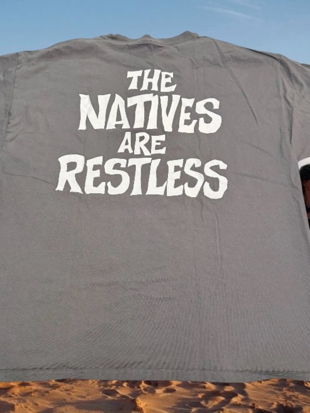 Hawaiian Force Gray T-SHIRT Mens Sz L/XL The Native Are Restless Hawaii Cultural